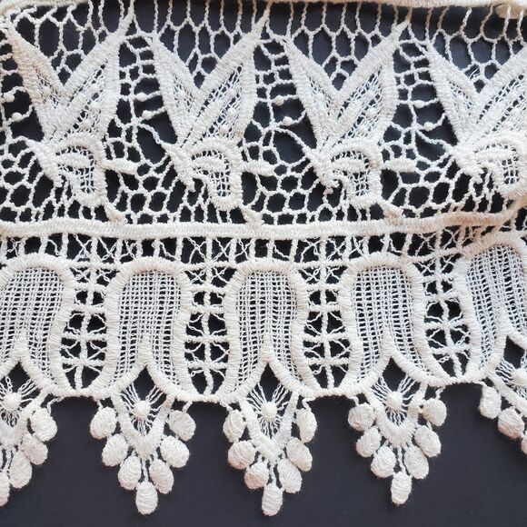 Soho Lady Y2K Crochet Tank Top Plus Size Cream Boho Butterflies Floral Festival - Picture 2 of 11